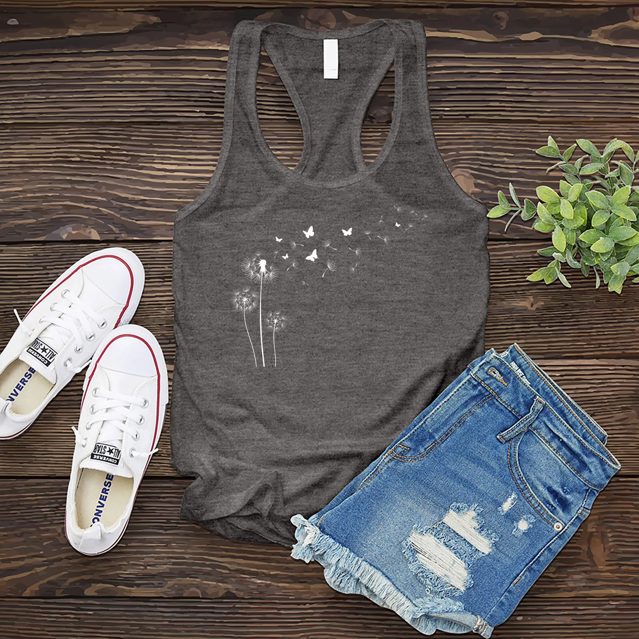 Flying Butterfly Dandelion Women's Tank Top