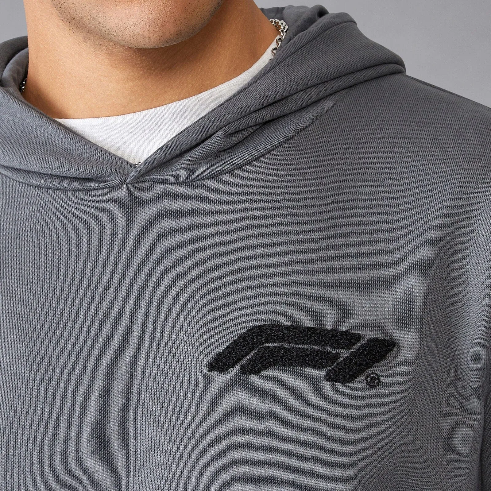 Formula 1 Tech Relaxed Fit Boucle Hoodie - Grey/White