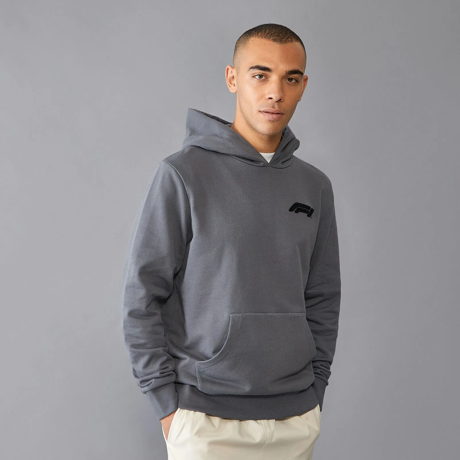 Formula 1 Tech Relaxed Fit Boucle Hoodie - Grey/White