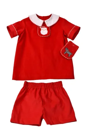 Funtasia Too Santa Tab Boys Shirt & Corduroy Shorts 72200A-Red/72225A 5108