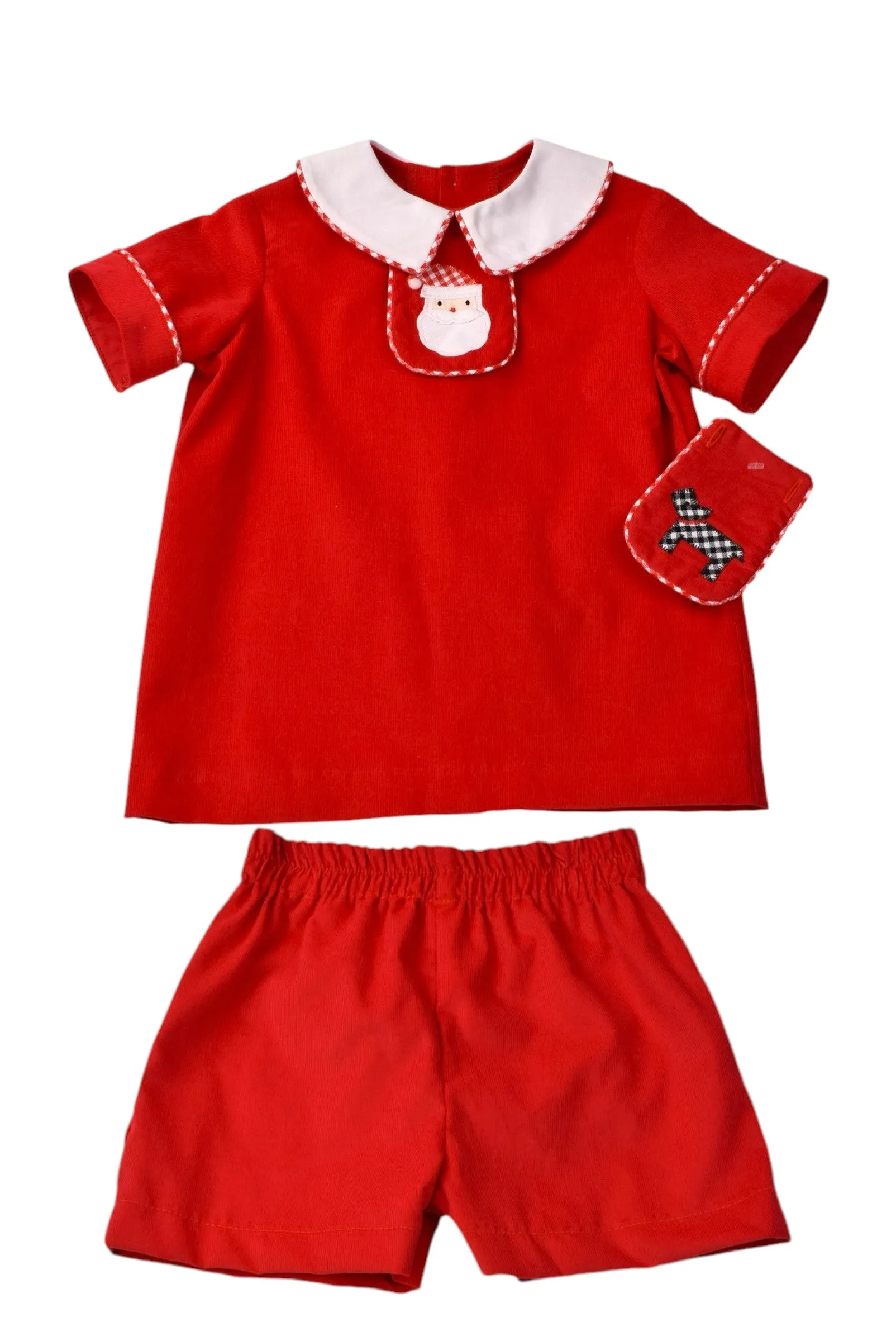 Funtasia Too Santa Tab Boys Shirt & Corduroy Shorts 72200A-Red/72225A 5108