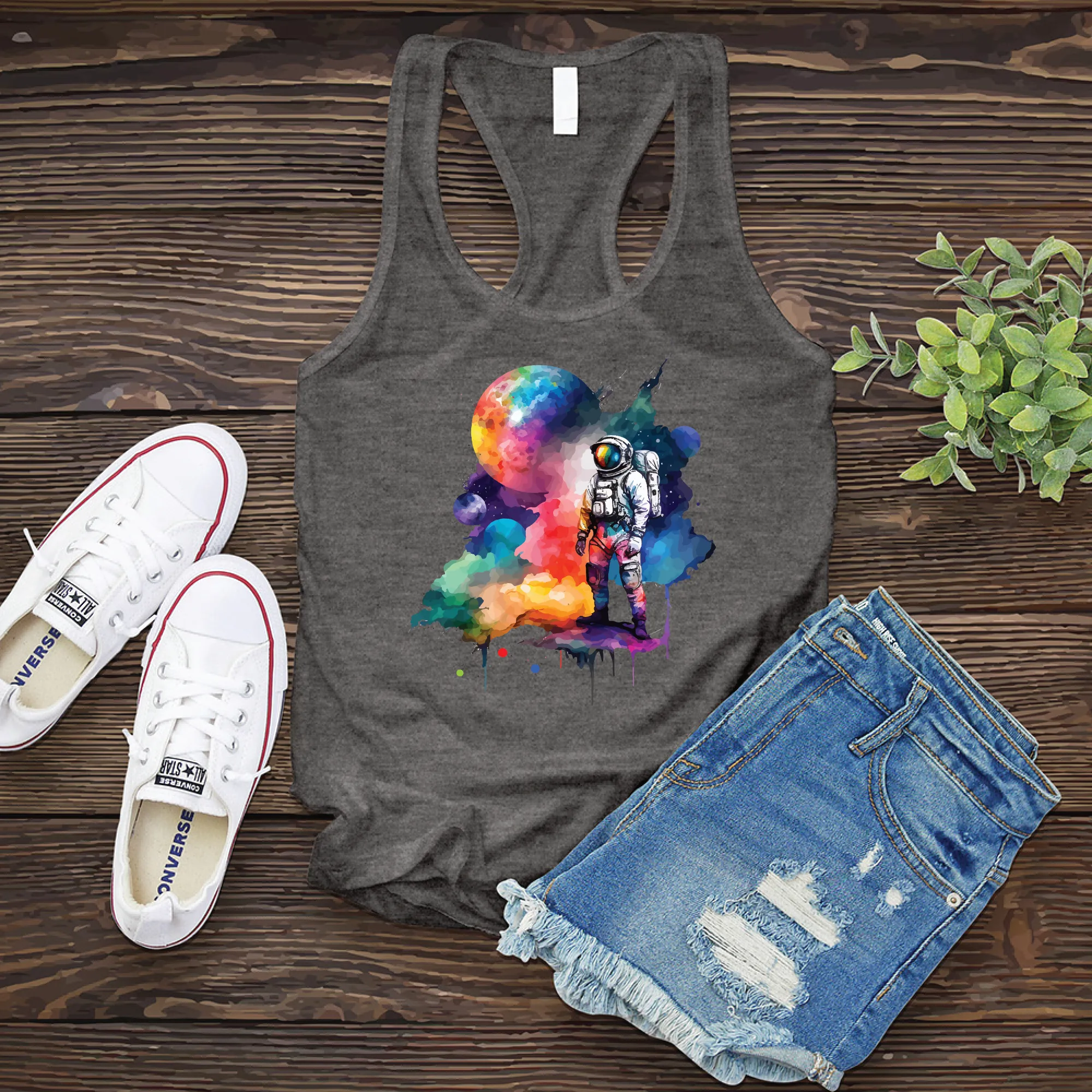 Galactic Watercolor Astronaut Women's Tank Top