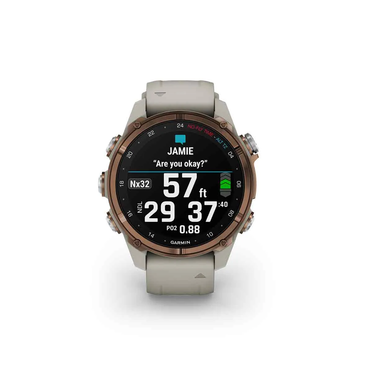 Garmin Descent™ Mk3i Bronze PVD Titanium w/ French Gray Band (43mm Face)