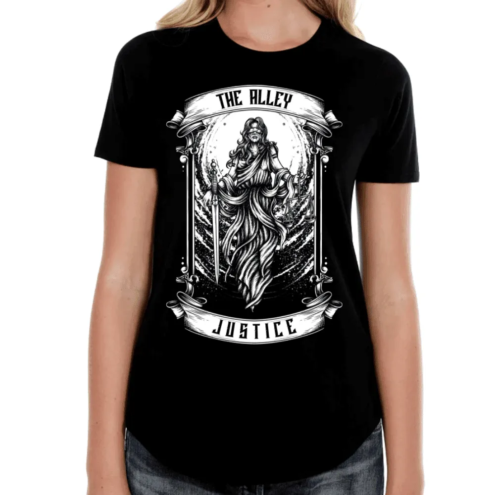 Gothic Lady Justice Womens Tshirt