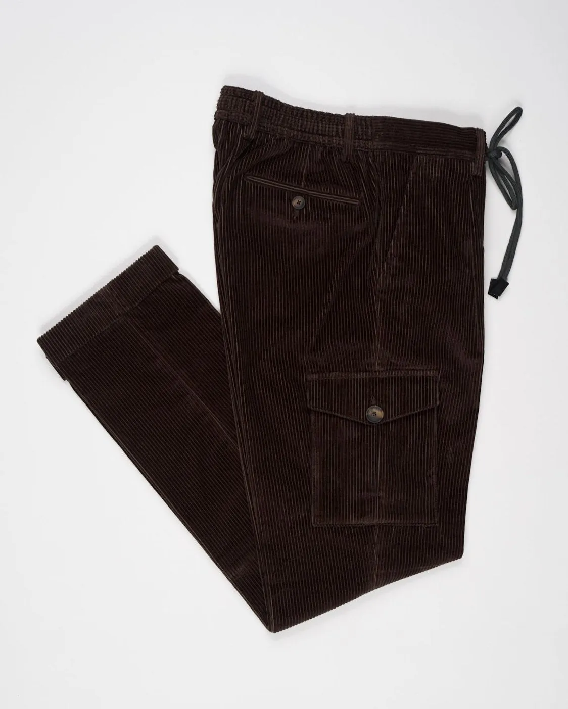 Gran Sasso Corduroy Cargo Pants / Dark Brown