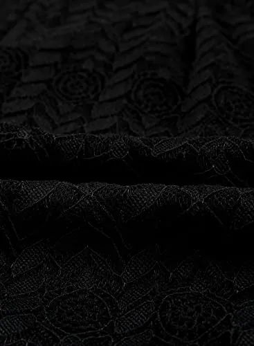 Happy Sailed Elegant Lace Cocktail Party Dress for Women Sexy Slim Fitting Knee Length Lace Bodycon Bridesmaid Wedding Dresses for Bride Black Large