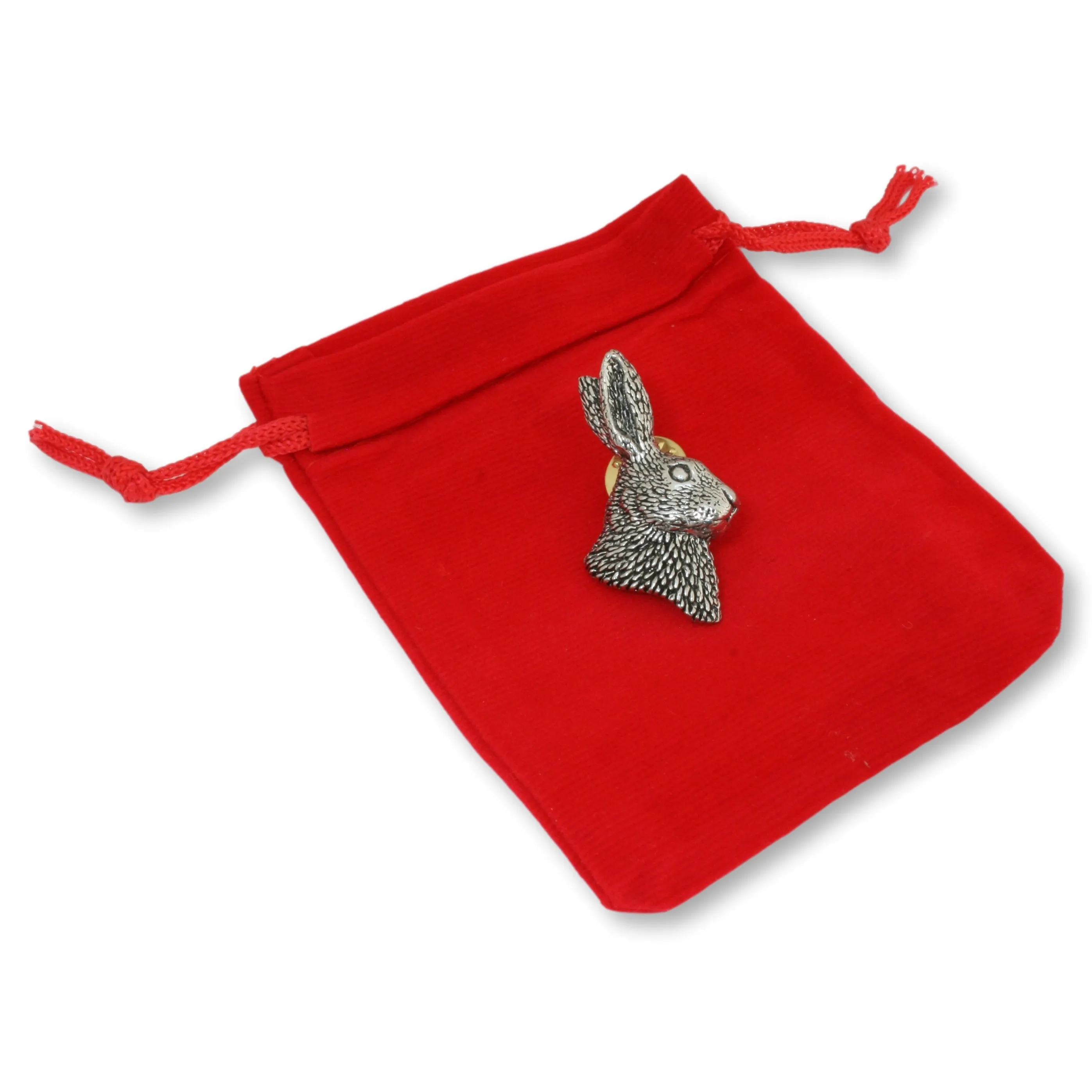 Hare Head Pewter Pin Badge