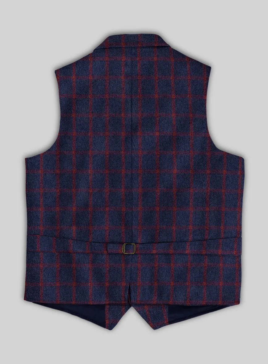 Highlander Heavy Blue Check Tweed Hunting Vest