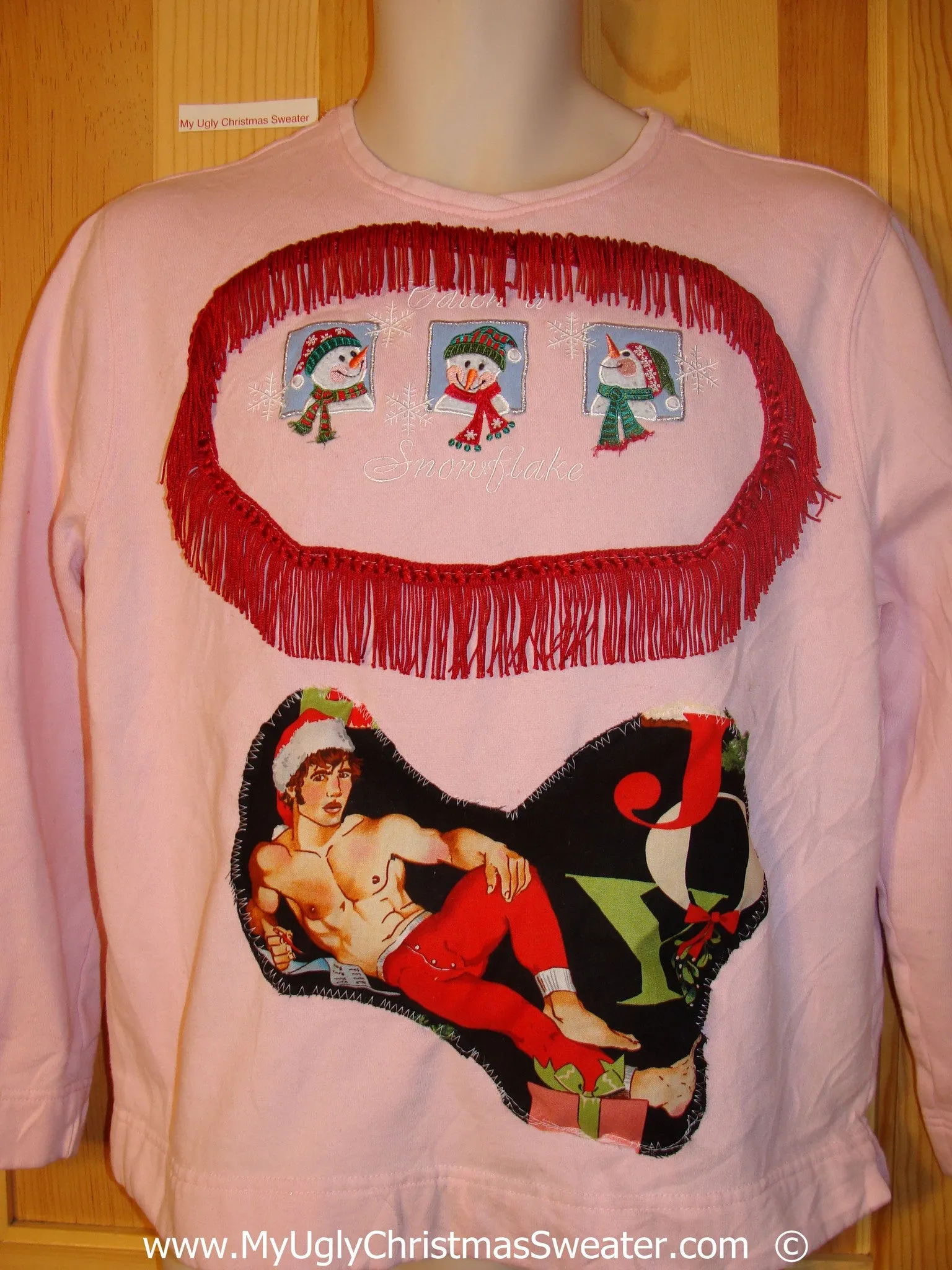 Horrible Funny Ugly Christmas Sweatshirt Hottie Guy