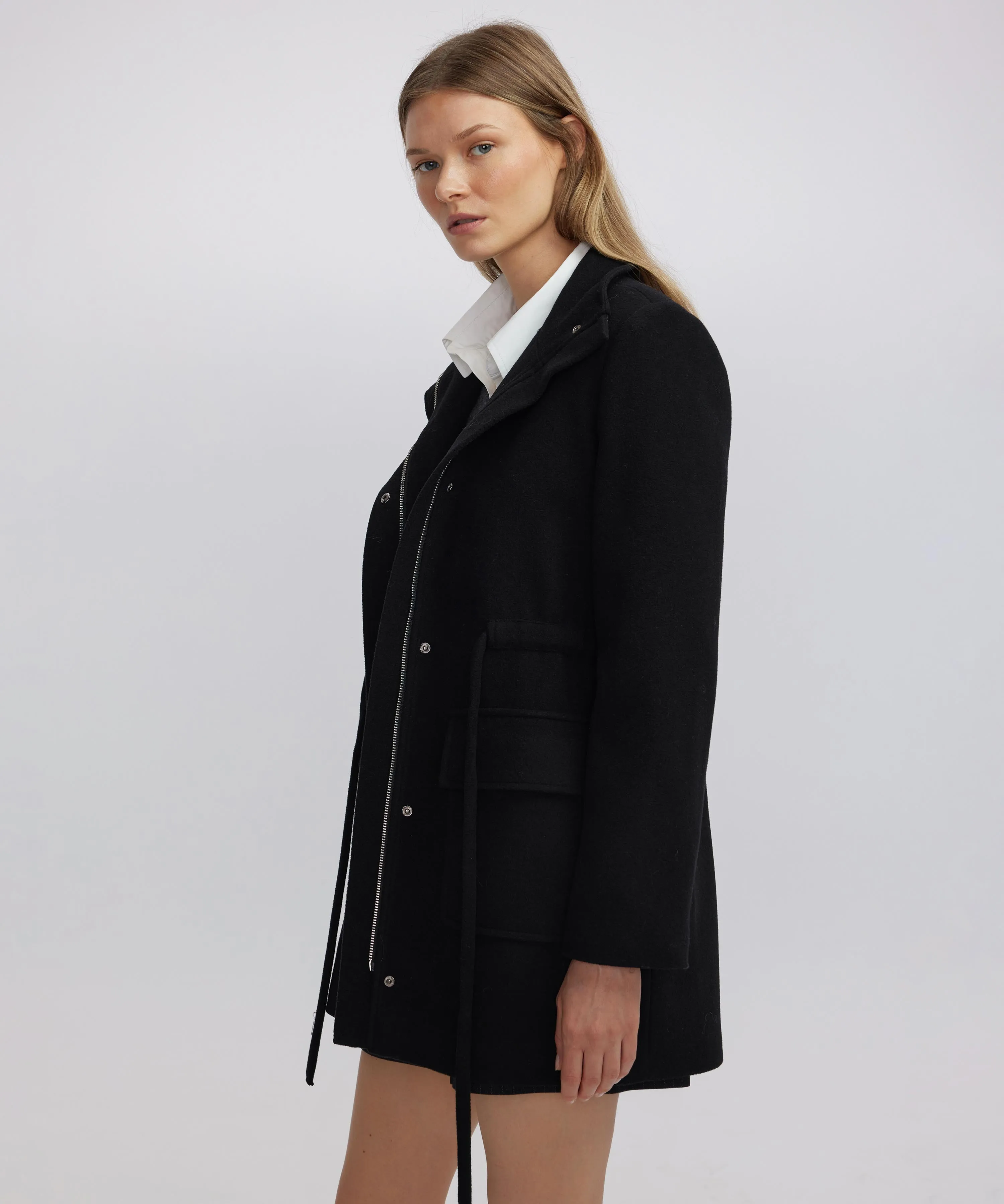 Ipekyol Coat With Wide Pockets And Belt Black