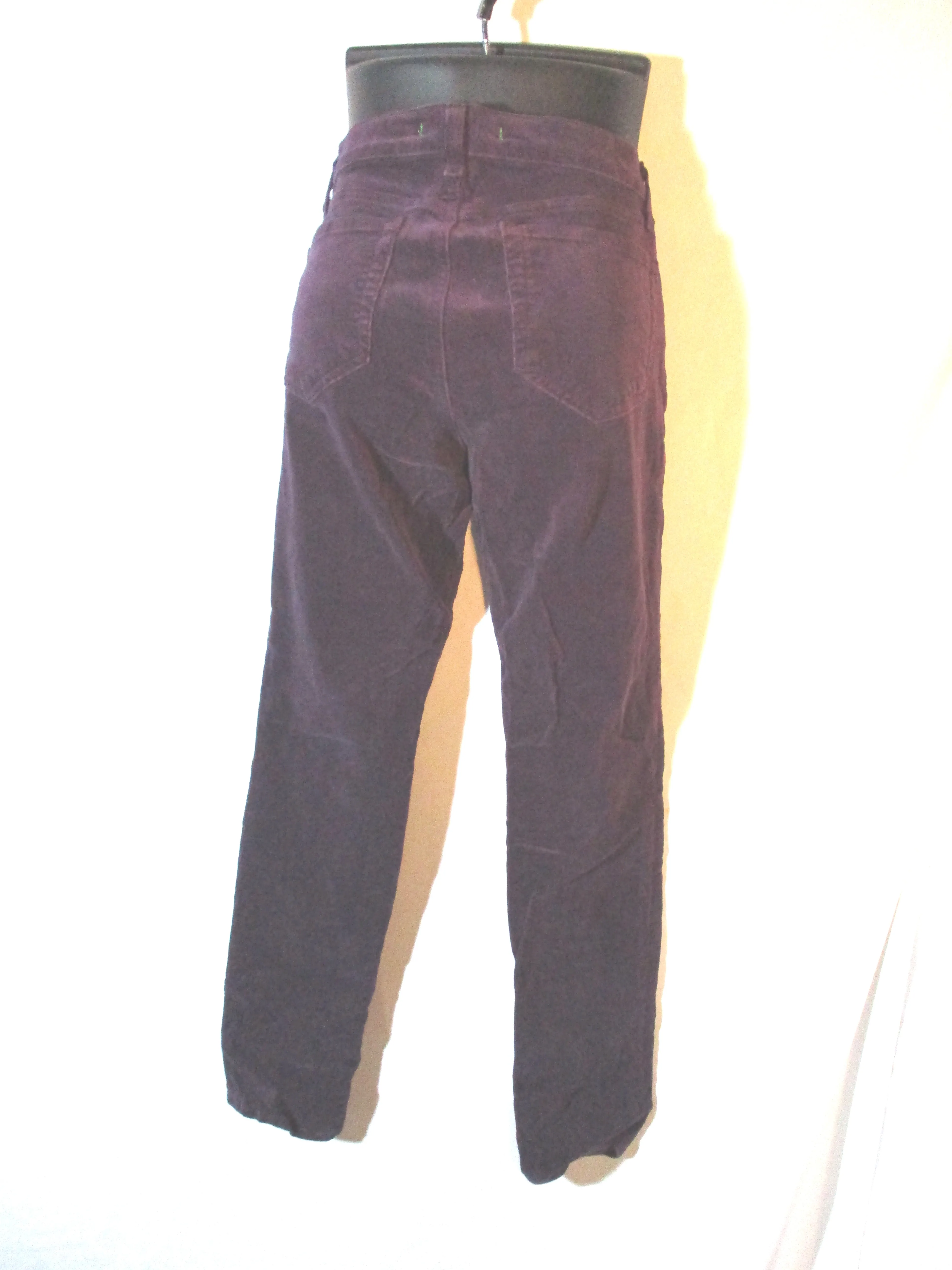 J Brand SKINNY LEG CORDUROY Jean Dungaree Pants Trousers 28 PURPLE Womens