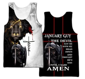 January Guy Until I Said Amen Jesus Tank Top - Christian Tank Top For Men