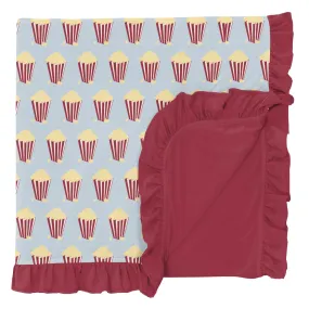 KicKee Pants Illusion Blue Popcorn Ruffle Toddler Blanket