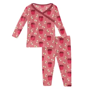 KicKee Pants Strawberry Bees and Jam Scallop Kimono L/S Pajama Set