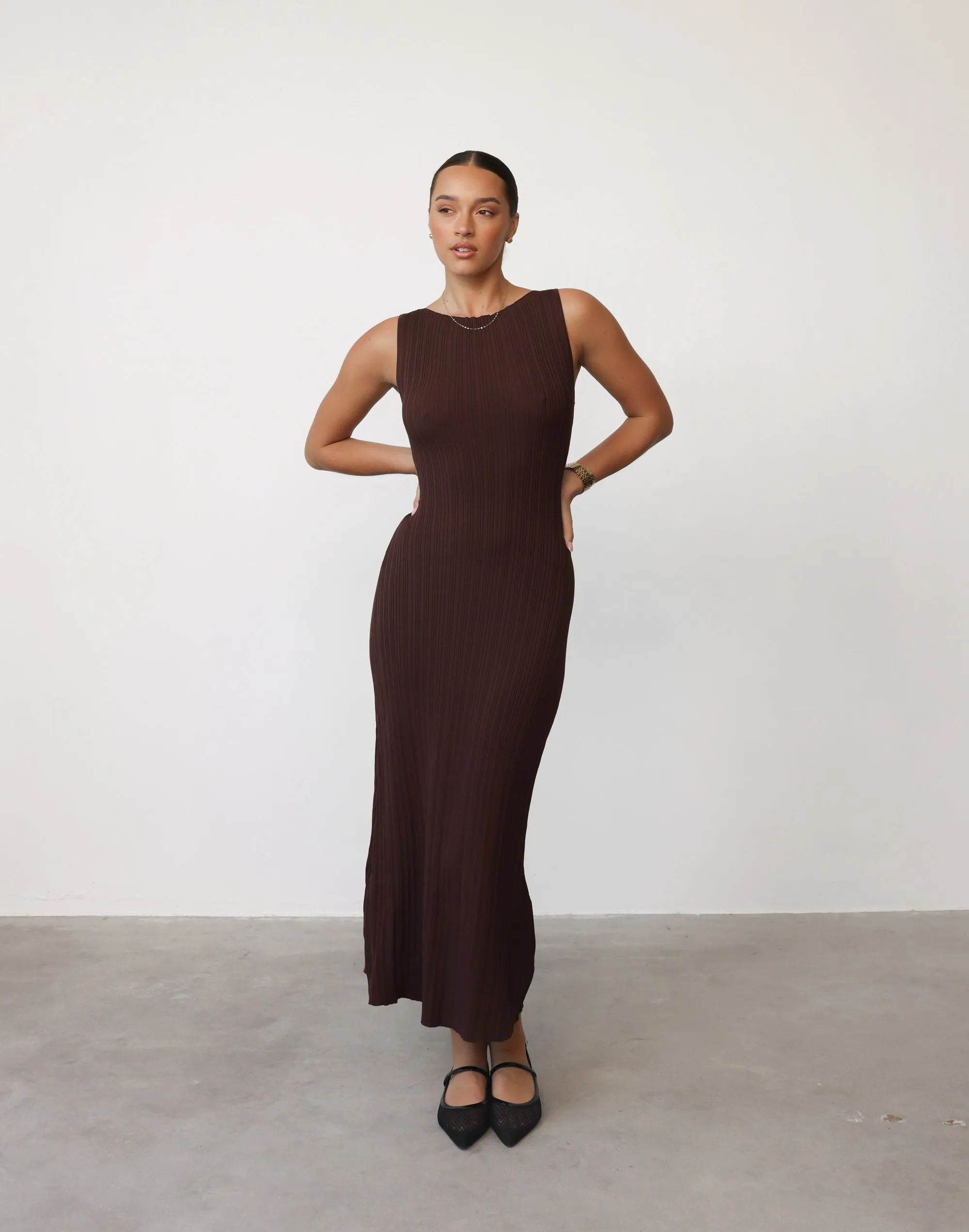 Kienna Maxi Dress (Cocoa)