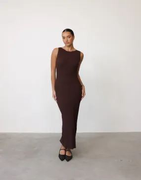 Kienna Maxi Dress (Cocoa)