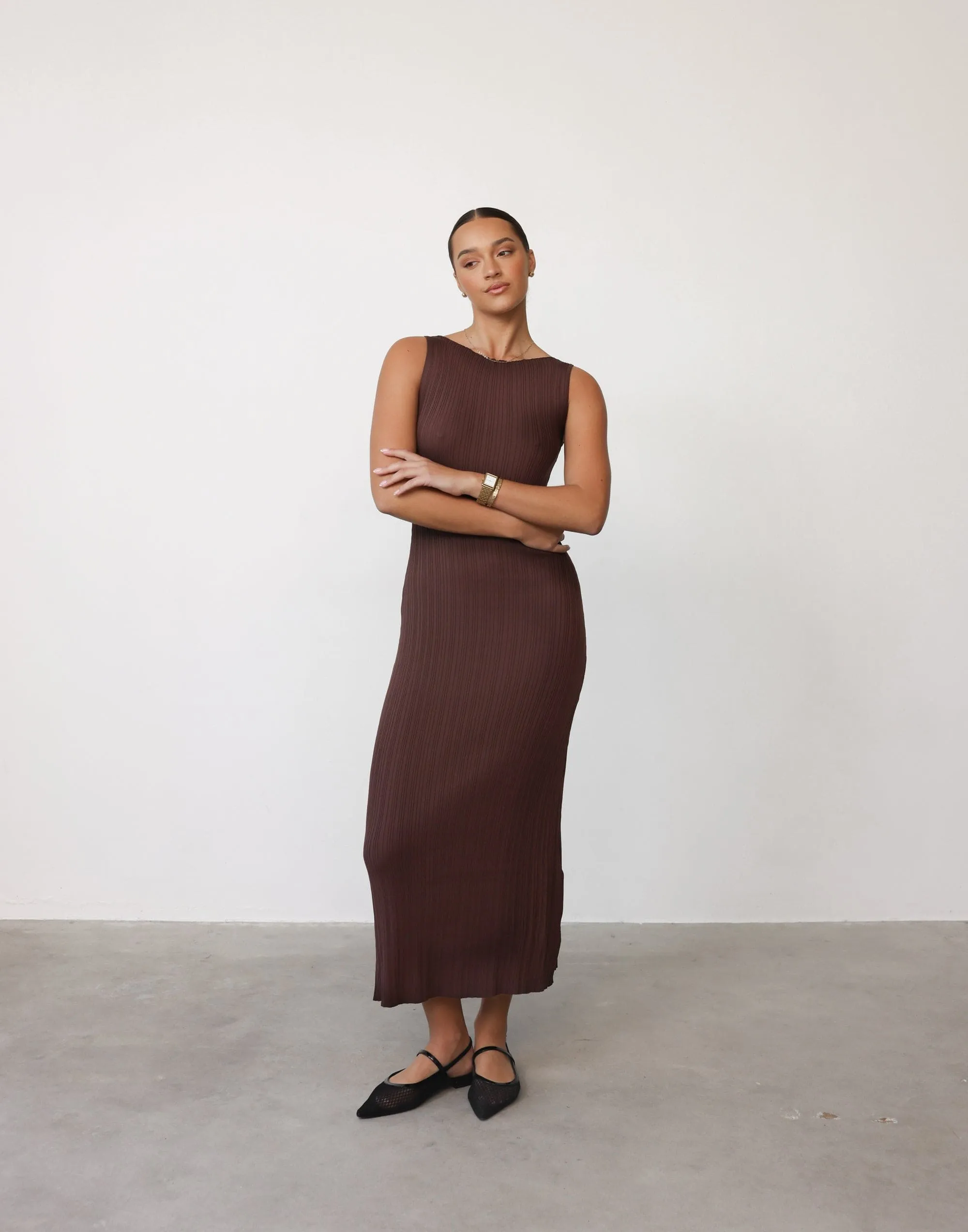 Kienna Maxi Dress (Cocoa)