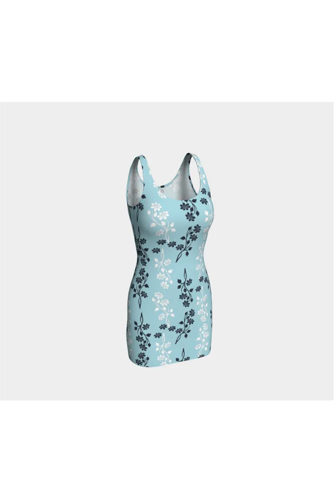 Light Blue Floral Dream Bodycon Dress