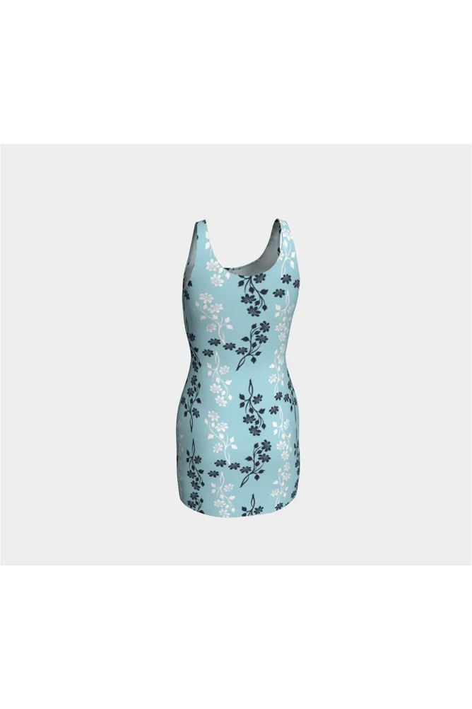 Light Blue Floral Dream Bodycon Dress