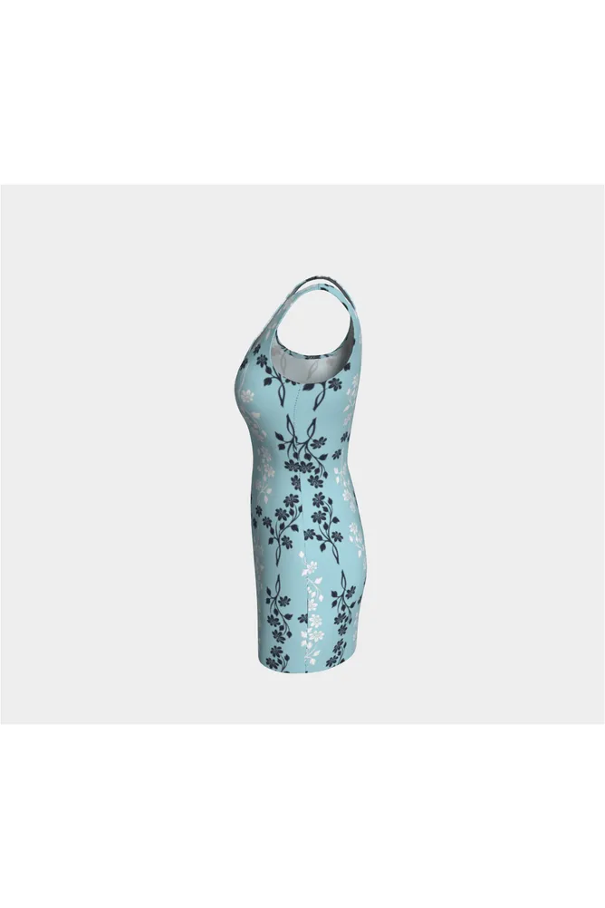 Light Blue Floral Dream Bodycon Dress