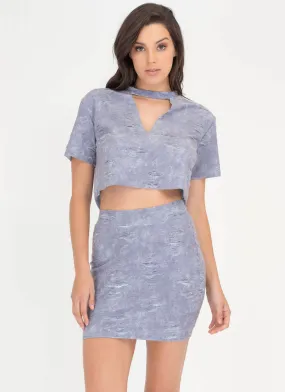 Low-Key Style Frayed Two-Piece Dress