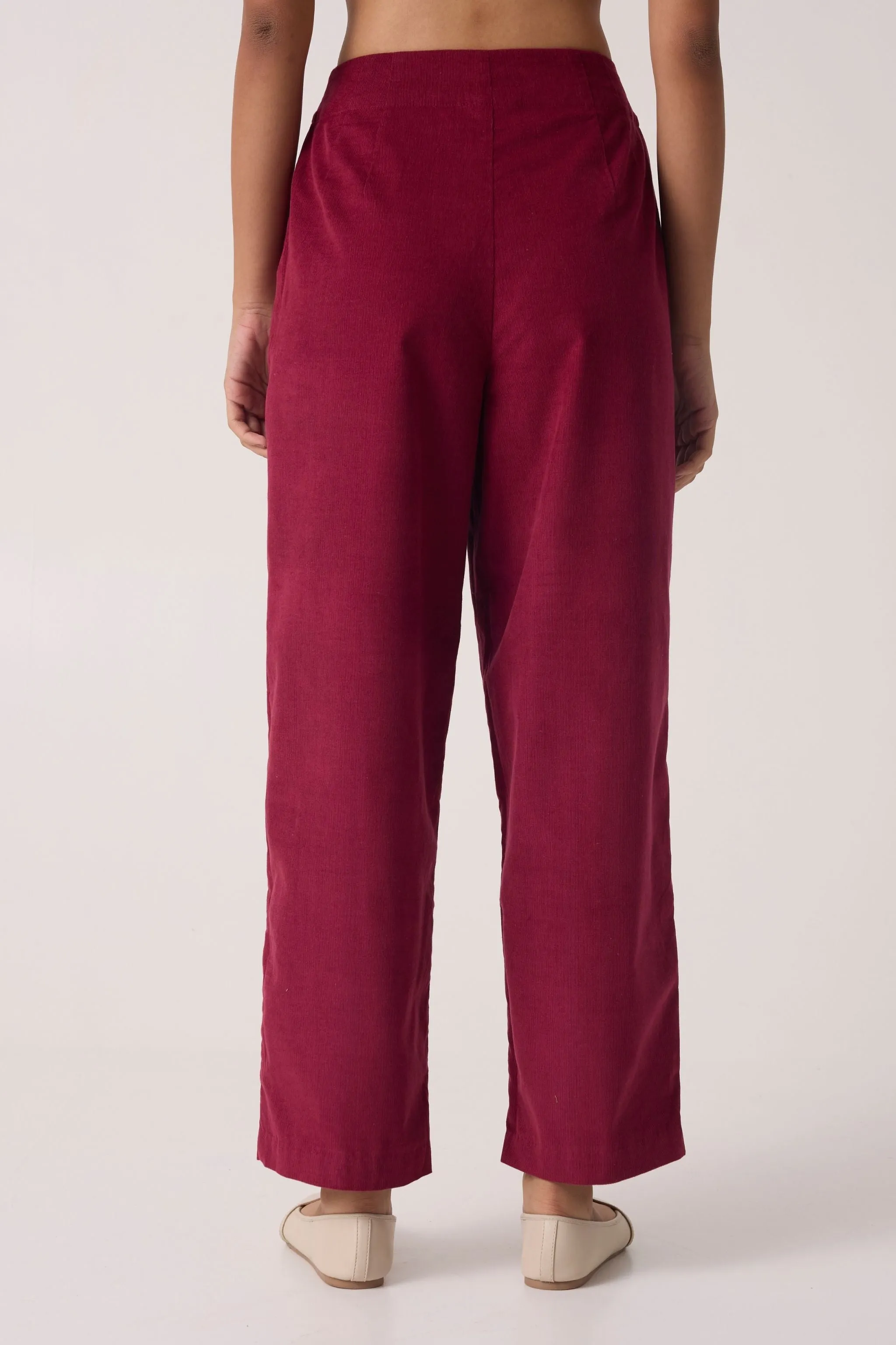 Margit Cherry Corduroy Pants | Relove