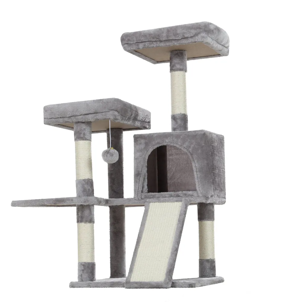 Medium Cat Tree Tower with Plush Velvet, Sisal Posts - i.Pet