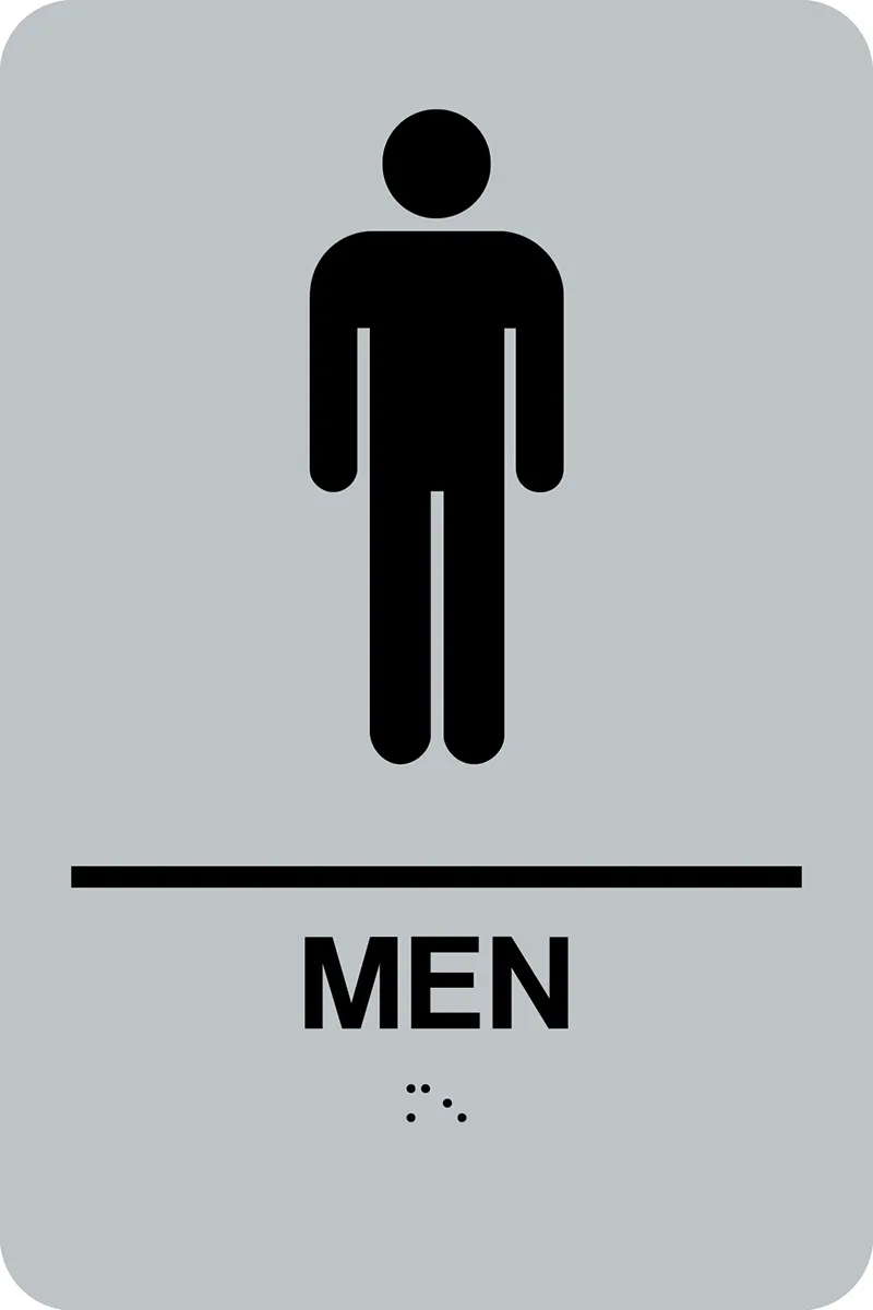 Men Washroom Braille Sign Rectangle