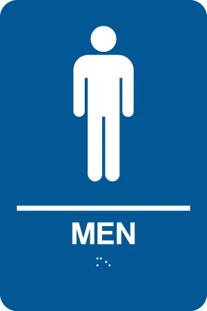 Men Washroom Braille Sign Rectangle