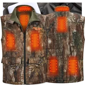 Men's Camo Heated Vest for Hunting, Power Bank Included