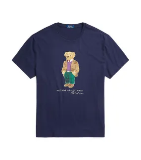 Men's Classic Fit Polo Bear Jersey T-Shirt Cruise Navy Bear