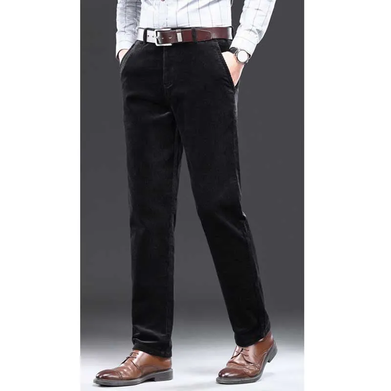 Men's Corduroy Plus Velvet Thick Straight Casual Pants