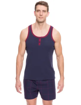 Men's Premium Cotton Boxer Tank Top Lounge Set