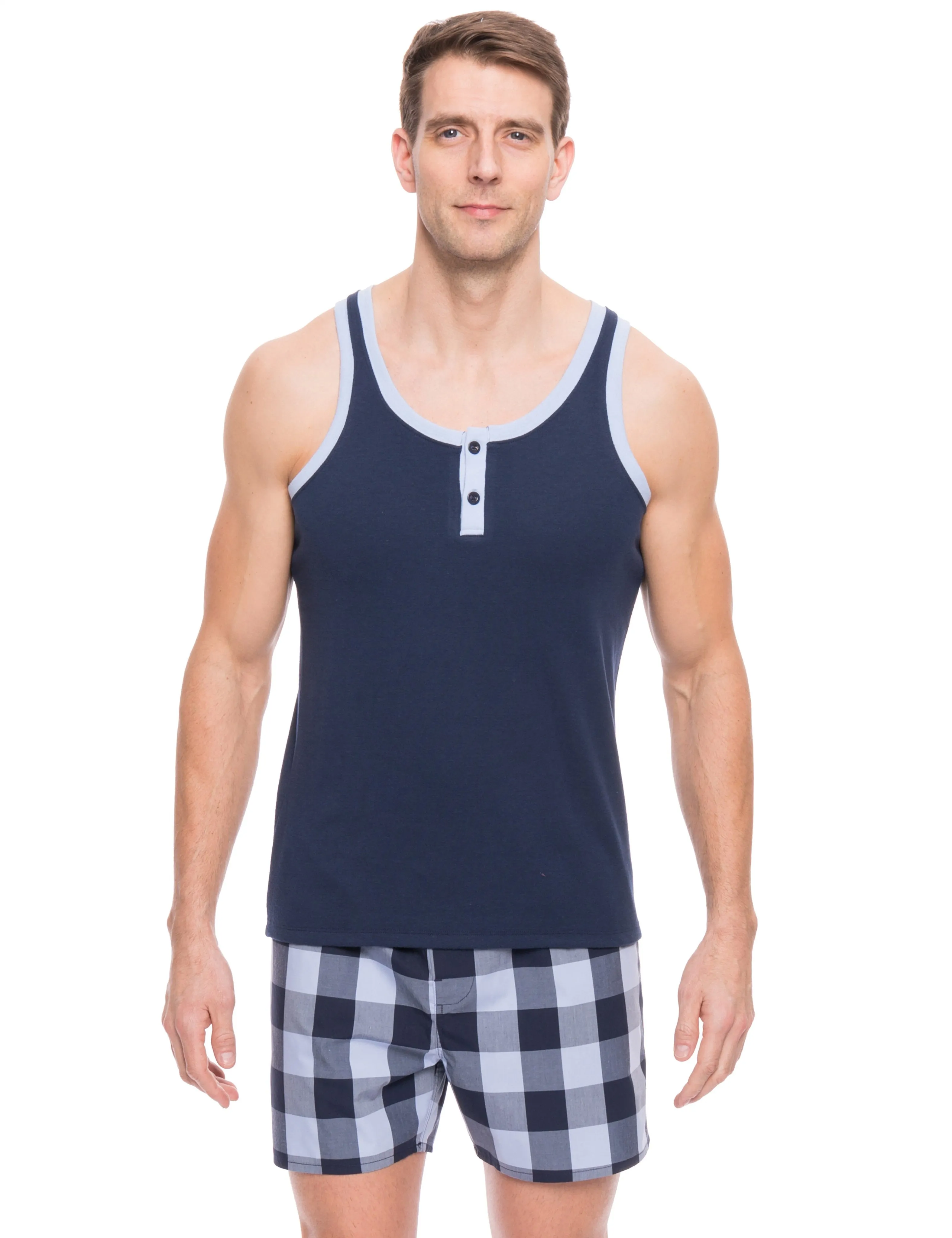 Men's Premium Cotton Boxer Tank Top Lounge Set