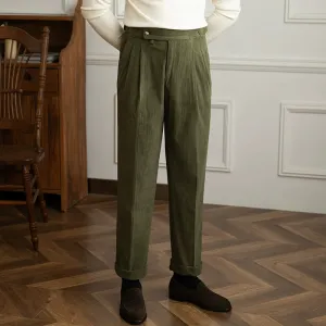 Men's Vintage Corduroy Drape High Waist Pants