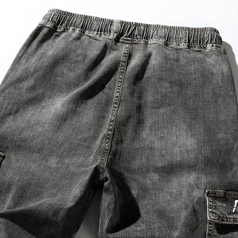 Multi-Pocketed Denim Loose Cargo Pants