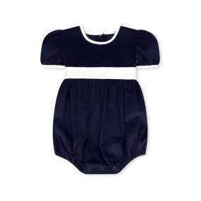 Navy Corduroy Bubble w/ White Sash