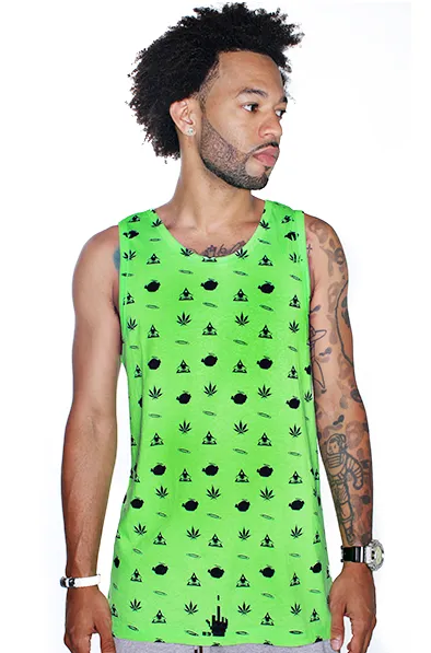 Neon Green Galaga Tank Top