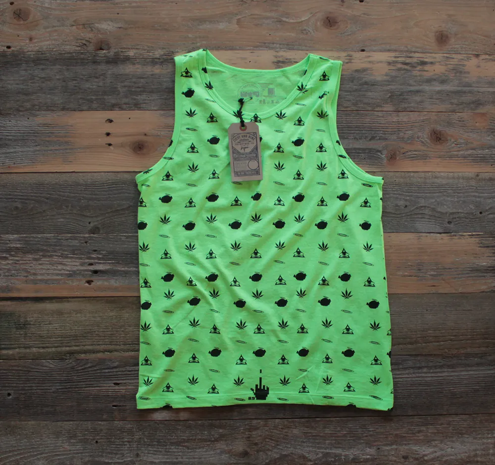 Neon Green Galaga Tank Top