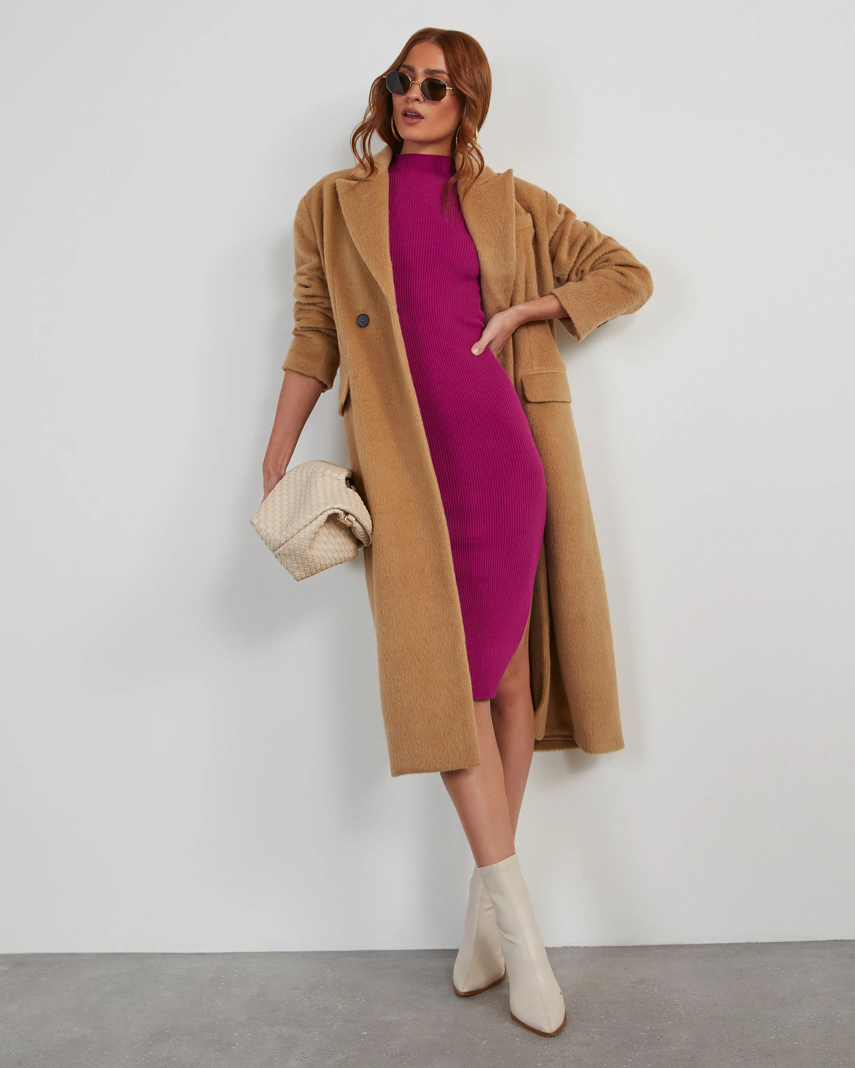 Newtown Mock Neck Knit Midi Dress