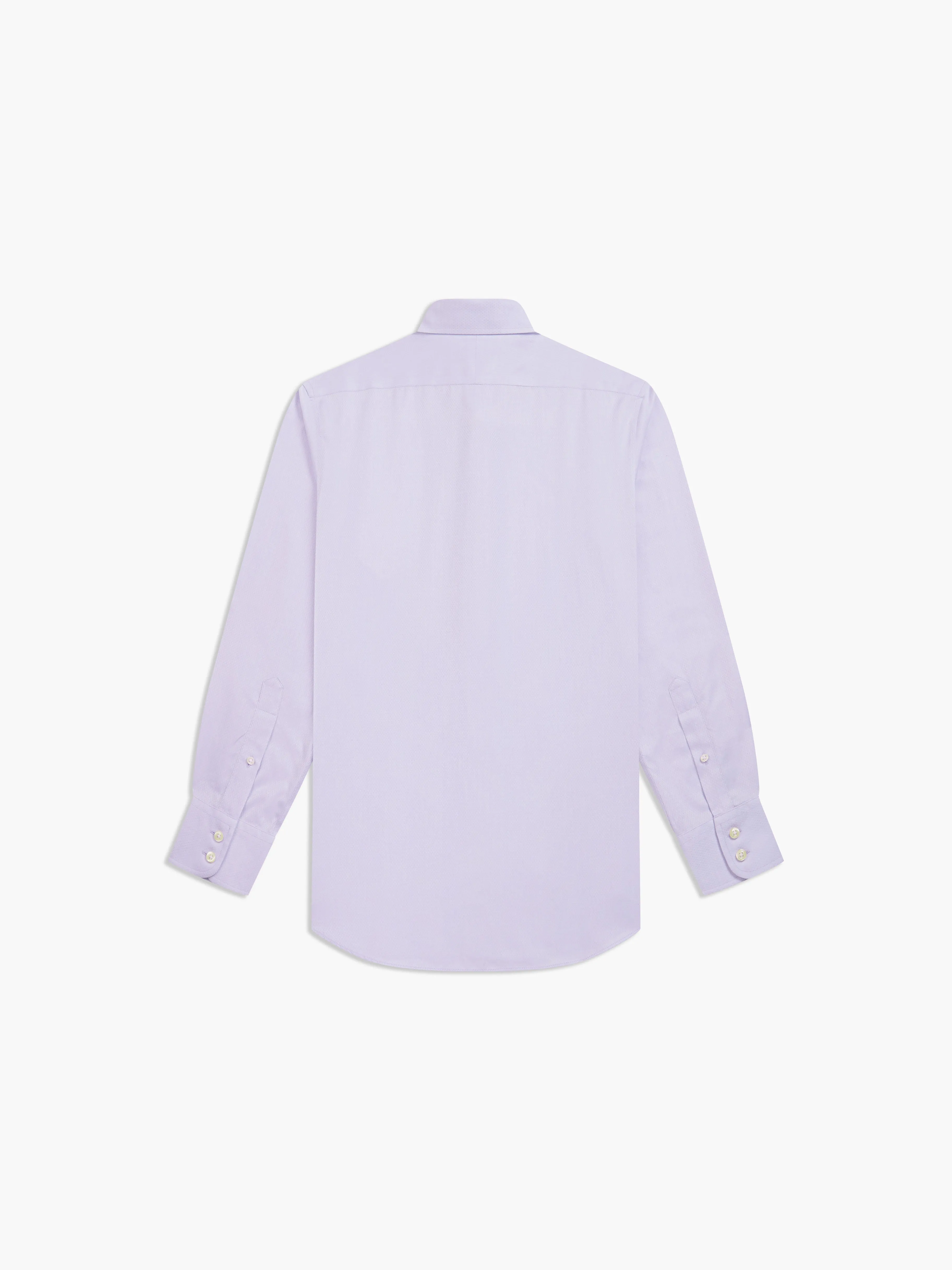 Non-Iron Lilac Horizontal Herringbone Fitted Single Cuff Semi-Cutaway Collar Shirt