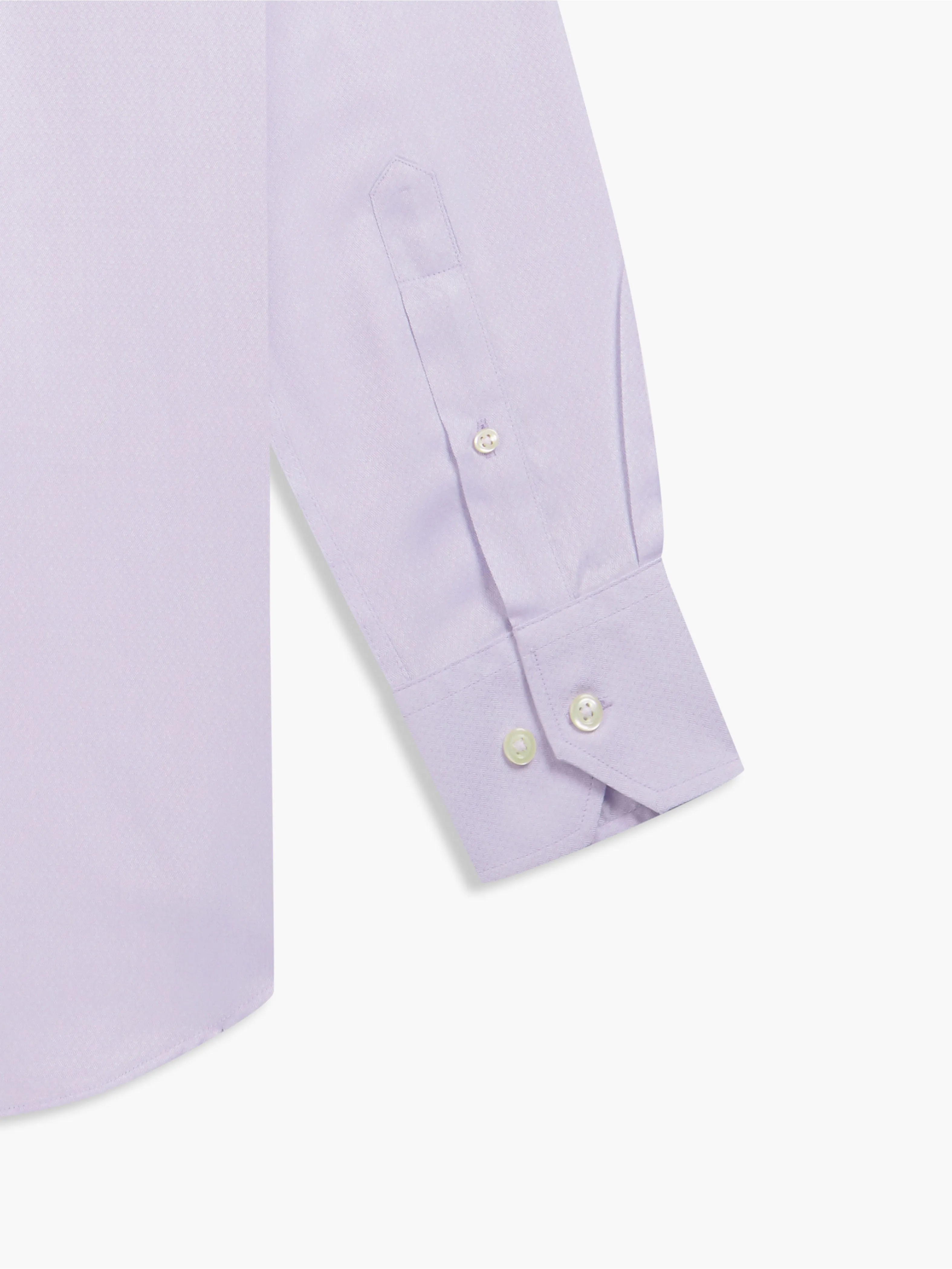 Non-Iron Lilac Horizontal Herringbone Fitted Single Cuff Semi-Cutaway Collar Shirt