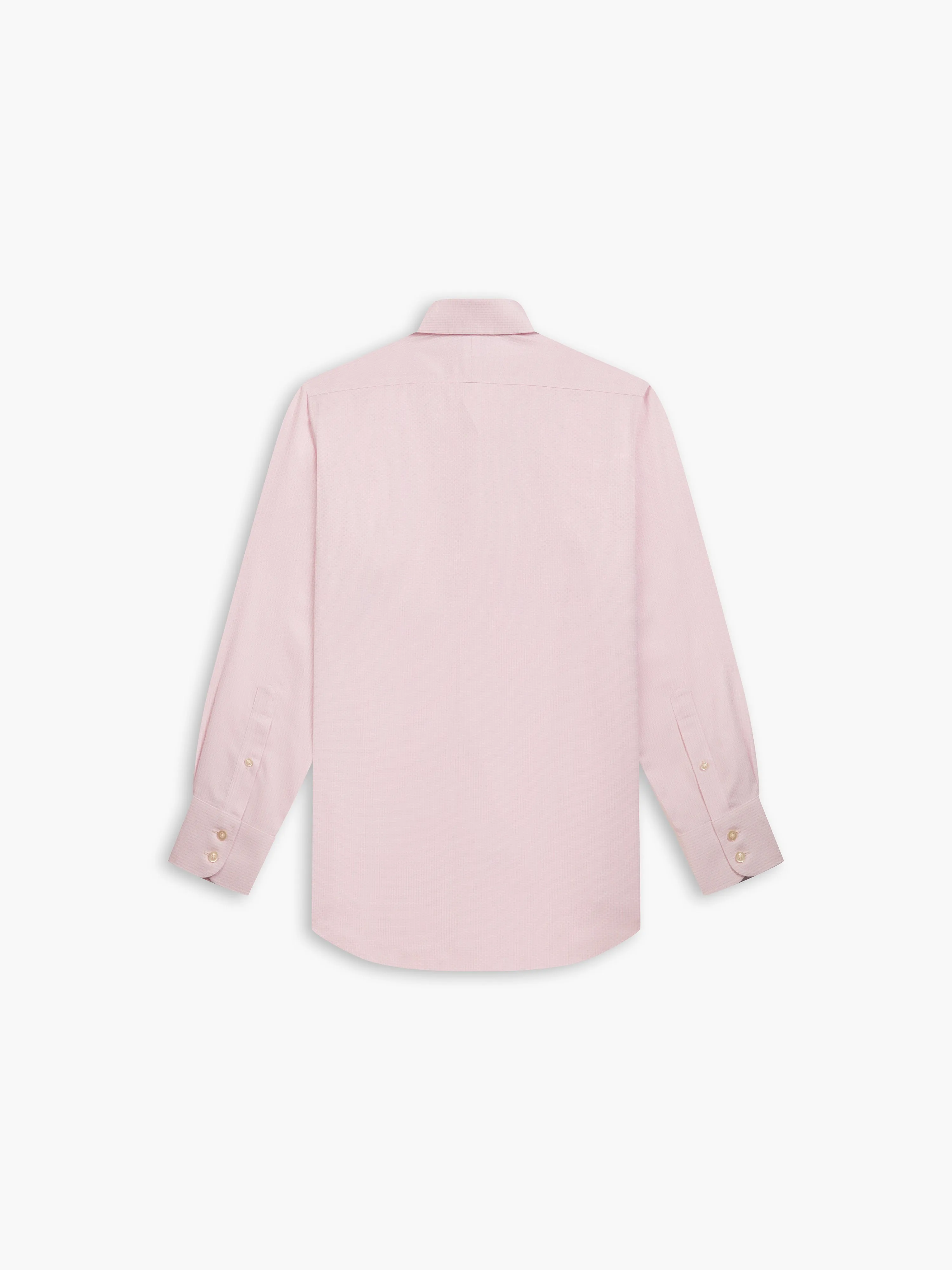 Non-Iron Pink Brick Geometric Dobby Slim Fit Single Cuff Classic Collar Shirt