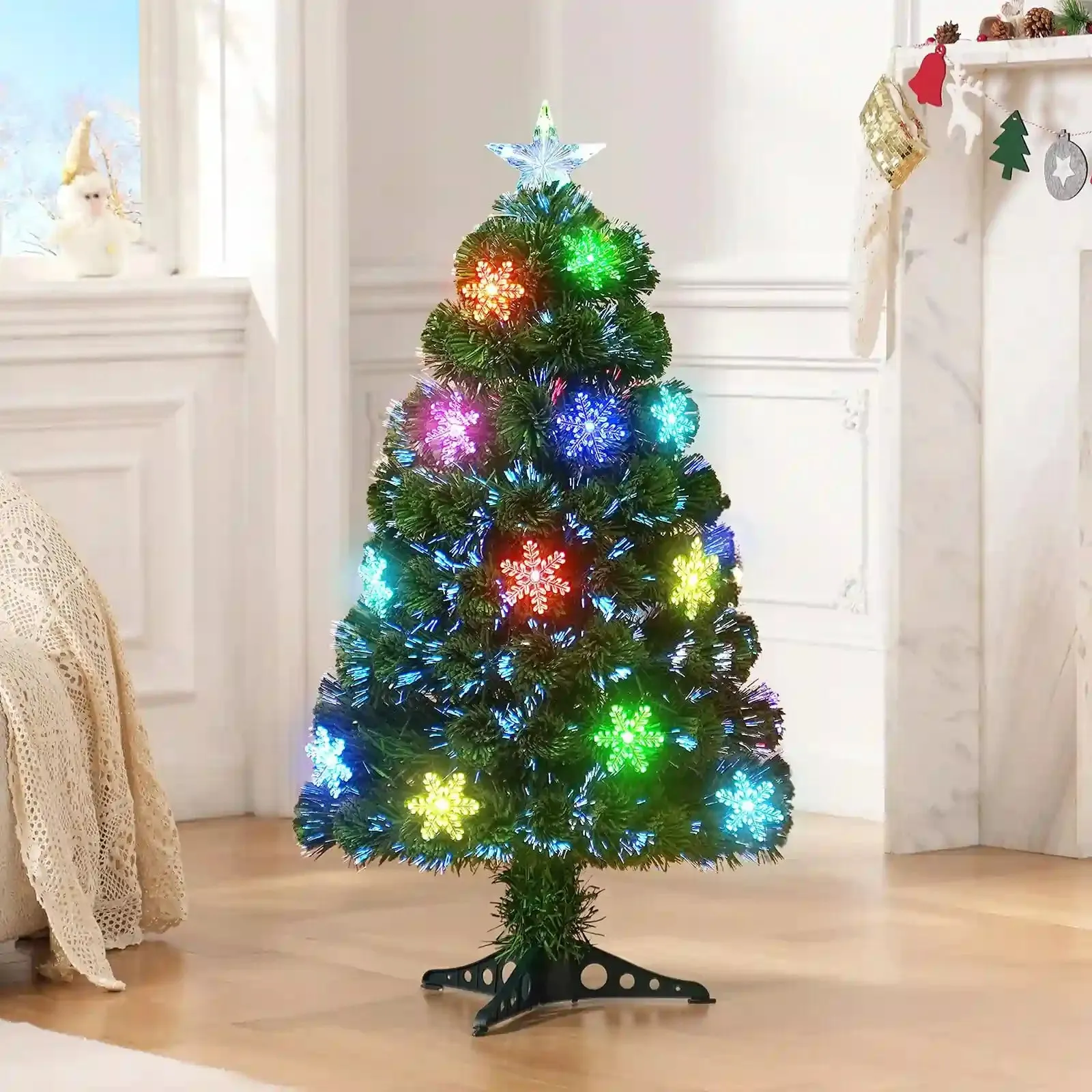 OasisCraft Pre-Lit Fiber Optic Christmas Tree