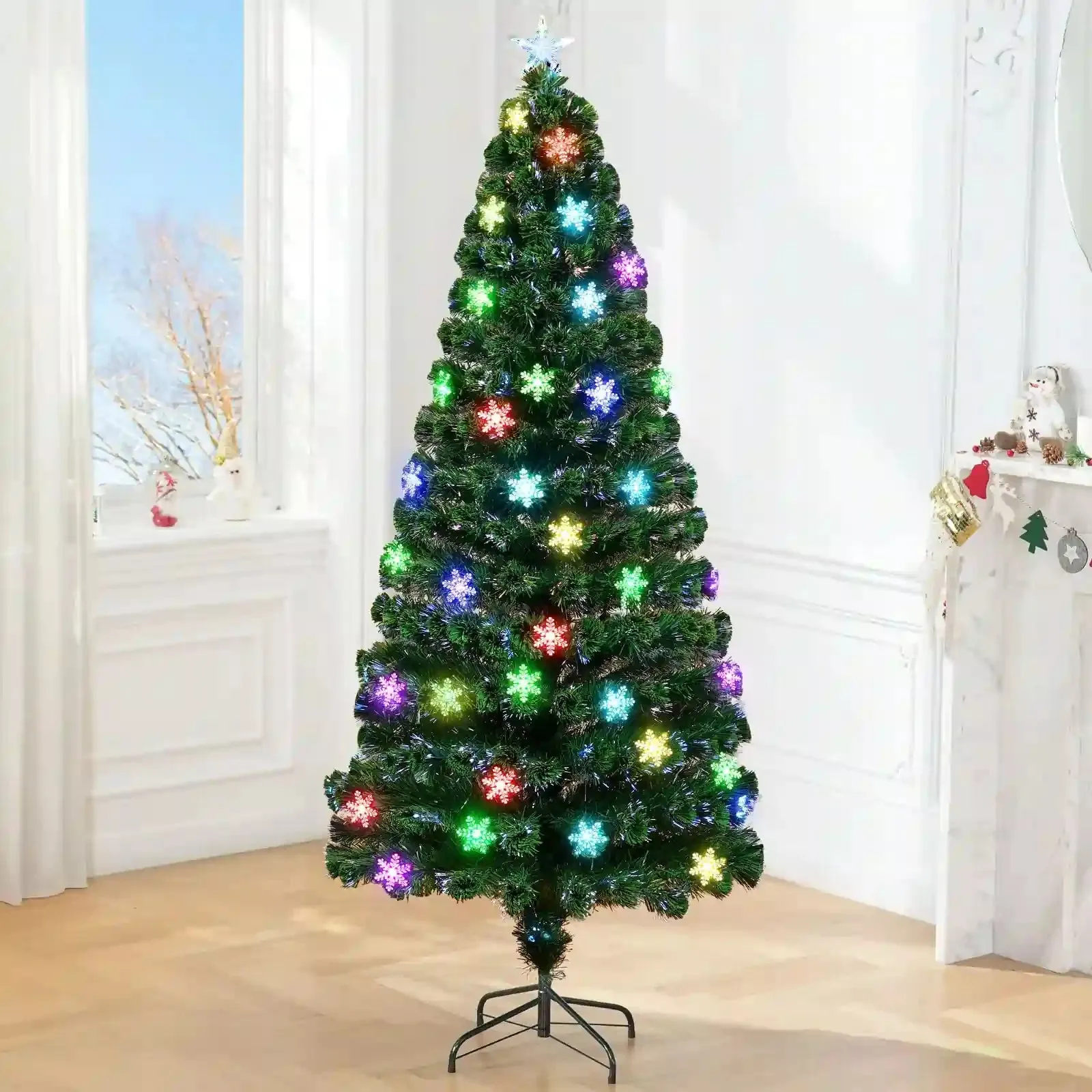 OasisCraft Pre-Lit Fiber Optic Christmas Tree