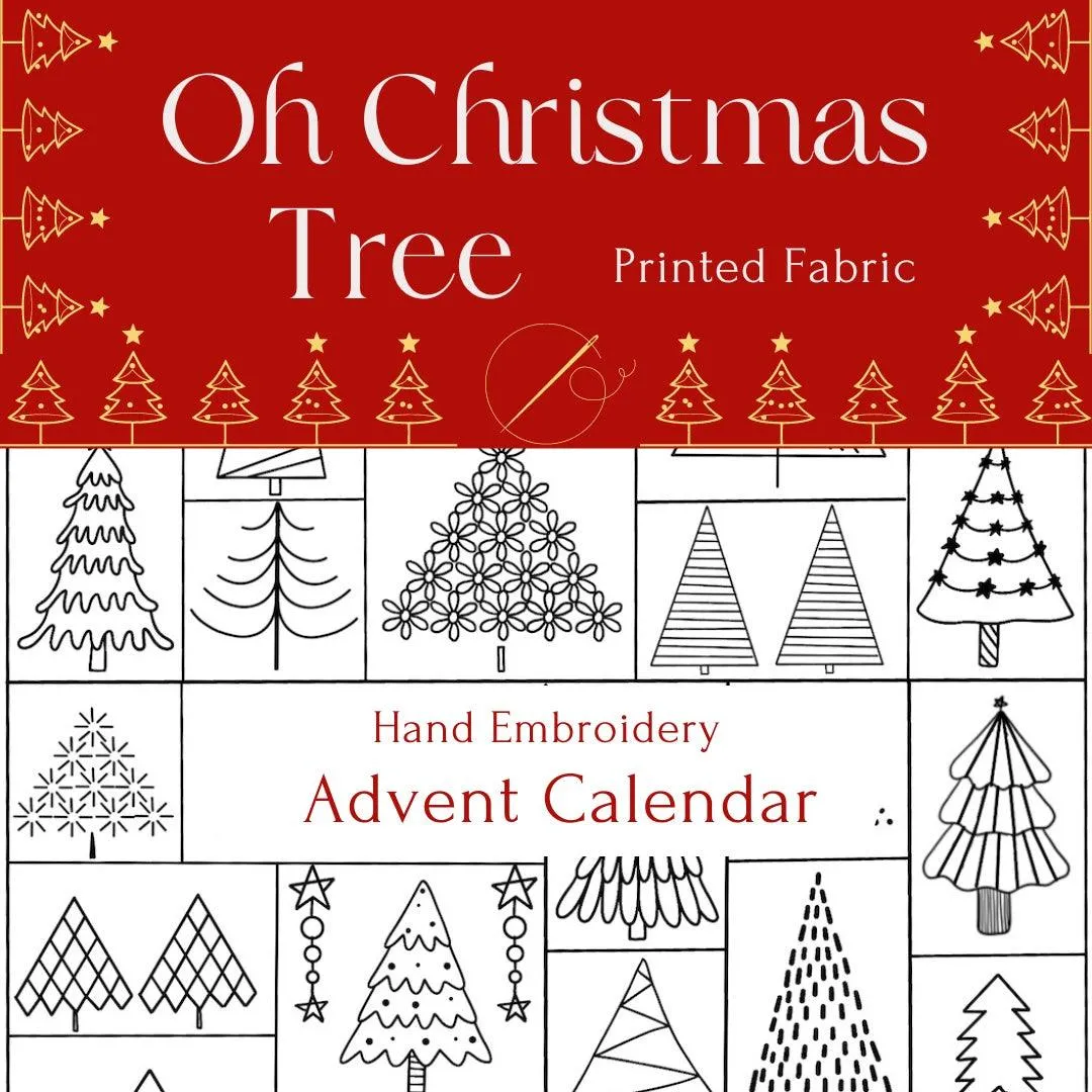 Oh Christmas Tree Advent Calendar Printed Fabric Panel