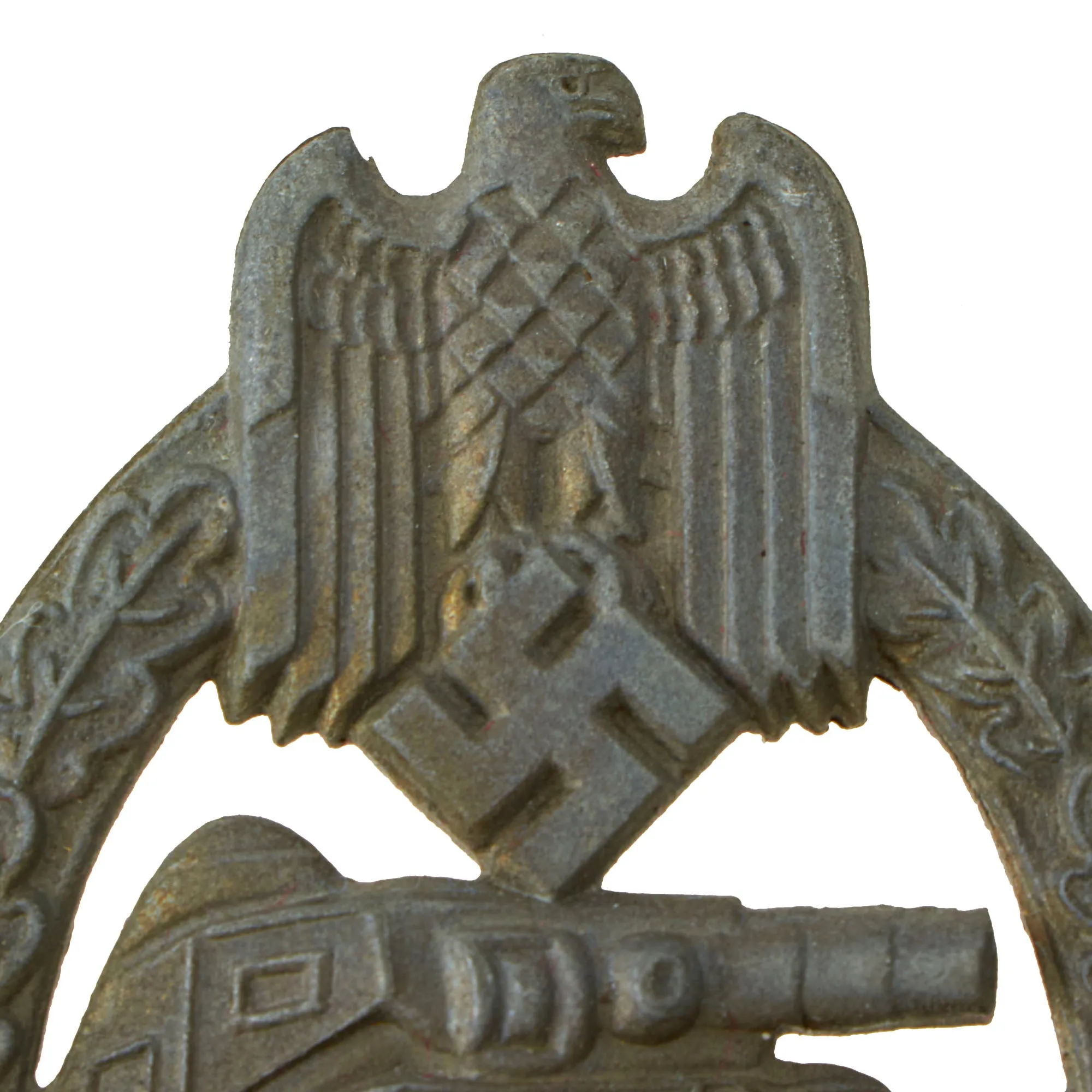 Original German WWII Bronze Grade Panzer Assault Tank Badge by E. Ferdinand Wiedmann - "Scoop Back" Version