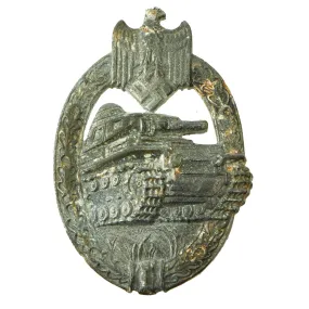 Original German WWII Panzer Assault Tank Badge by A. D. Schwerdt of Stuttgart - Silver Grade