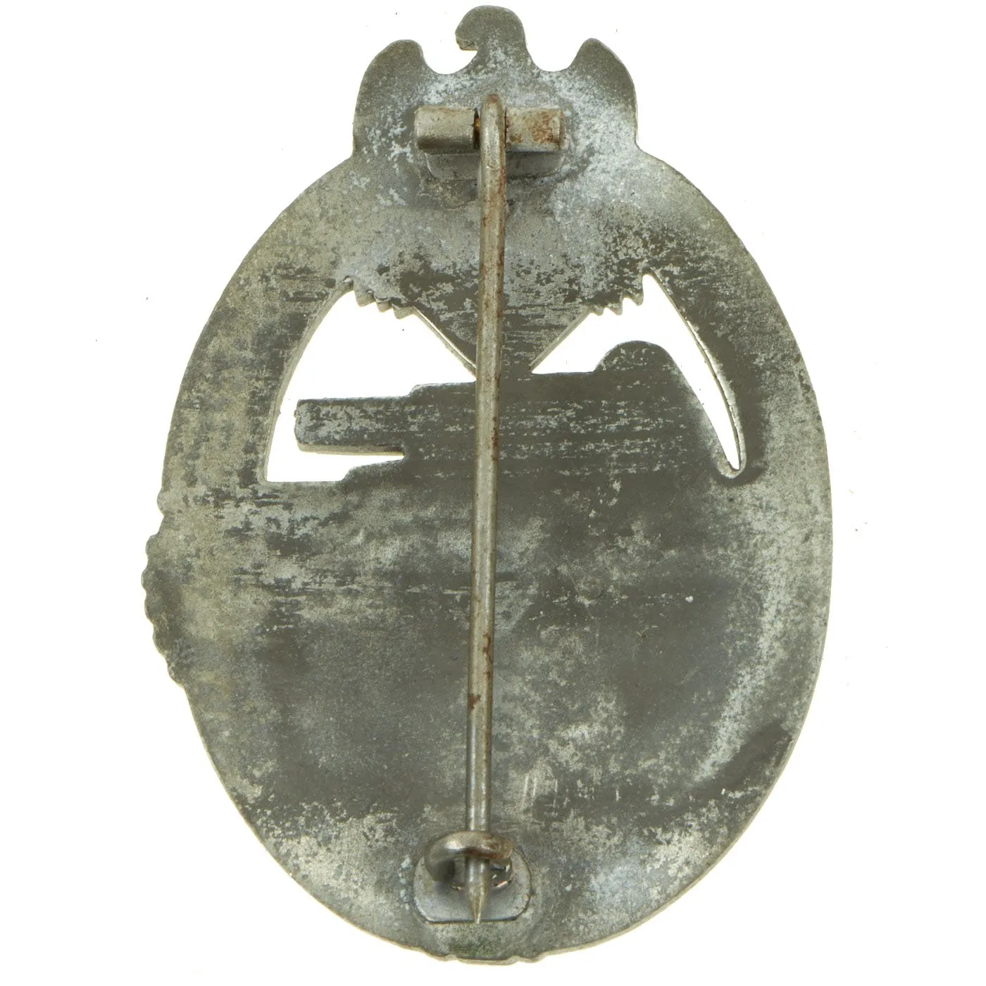 Original German WWII Silver Grade Panzer Assault Tank Badge - Solid Back Version