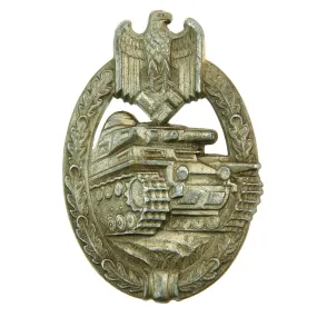 Original German WWII Silver Grade Panzer Assault Tank Badge